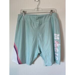 DISNEY Light Blue Castle Graphic Biker Shorts